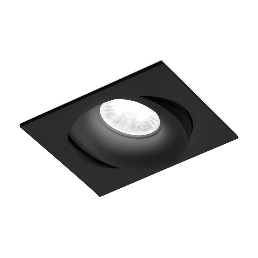 RON 1.0 LED 9W 560lm 2000K-3000K CRI>95 36°, süvisvalgusti, must, liiteseadmeta
