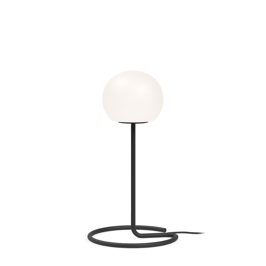 DRO TABLE 2.0 E14 LED Max 6W, hämaradatav, lauavalgusti, must, valge opaal klaas