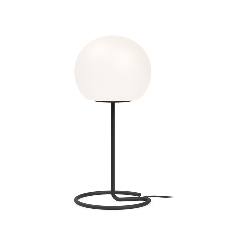 DRO TABLE 3.0 E27 LED Max 12W, hämardatav, lauavalgusti, must, valge opaal klaas