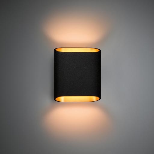 Trapz LED 12W 724lm 2700K CRI>90, hämardatav Tre dim, seinavalgusti, must-kuldne