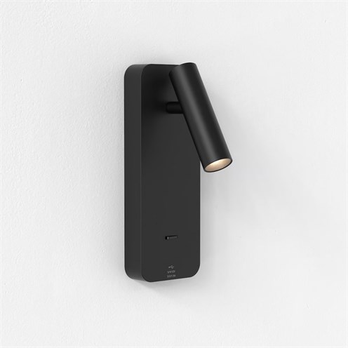 ASTRO+Enna Surface USB A+C LED 3,6W 134lm 2700K CRI>90 18°, seinavalgusti, lülitiga, matt must