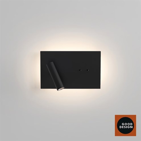 ASTRO+Edge Reader Mini LED 9,3W 153lm 2700K CRI>90 + 3,3W 118lm 2700K CRI>90 21,5°, seinavalgusti, lülitiga, matt must