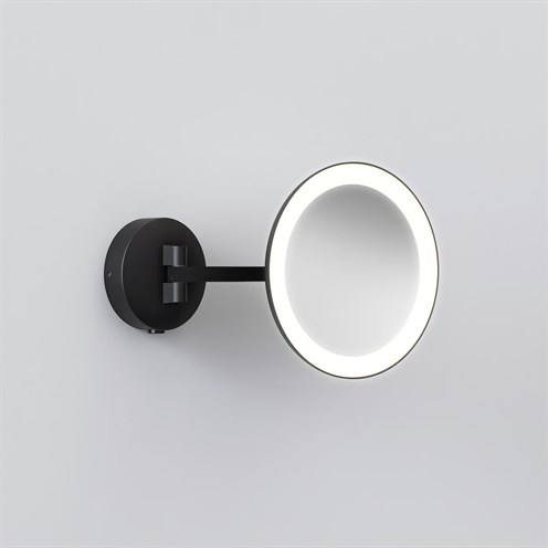 ASTRO+Mascali Round LED 7,4W 110lm 3000K CRI>90, lülitiga, IP44, 5x suurendusega reguleeritav valgustusega peegel, matt must