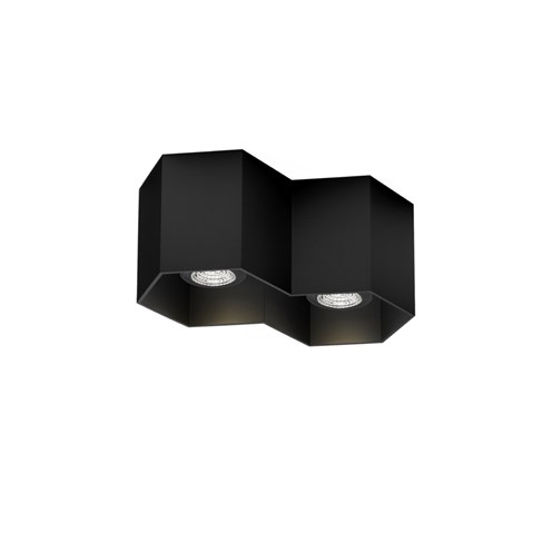 Wever & Ducré+HEXO 2.0 2x max. 12W GU10, laevalgusti, matt must