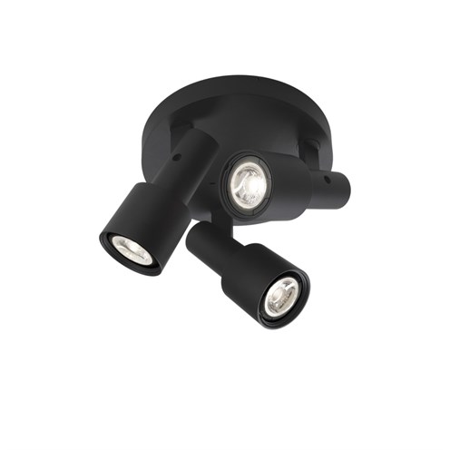 Wever & Ducré+SARA on base 3.0 3x max. 12W GU10, laevalgusti, matt must