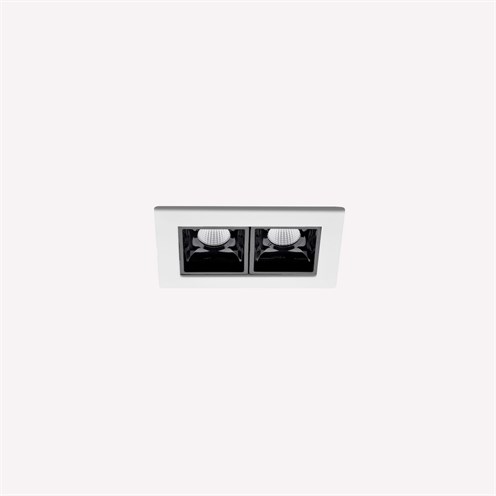 Nexia+Boxet 2 Modules LED 4W 370lm 3000K CRI>90 34° UGR<13, süvisvalgusti, valge/must
