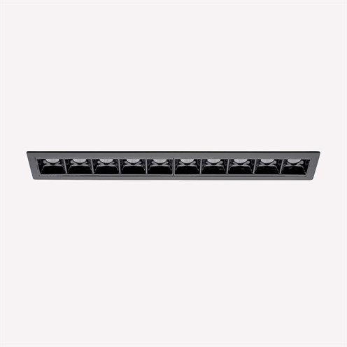 Nexia+Boxet 10 Modules LED 20W 1342lm 3000K CRI>90 34° UGR<13, süvisvalgusti, must