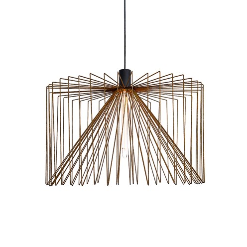 Wever & Ducré+WIRO 6.1 max. 60W E27, rippvalgusti, roostepruun, riputi 2,6m