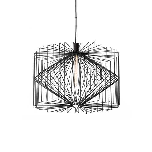 Wever & Ducré+WIRO 6.5 max. 60W E27, rippvalgusti, must, riputi 2,6m