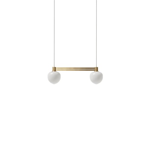 LYFA+MEMOIR PENDANT SIDE BY SIDE 120 II 2x max. 28W G9, rippvalgusti, messing, opaalklaas