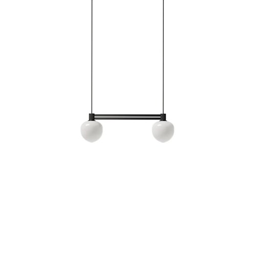LYFA+MEMOIR PENDANT SIDE BY SIDE 120 II 2x max. 28W G9, rippvalgusti, must, opaalklaas