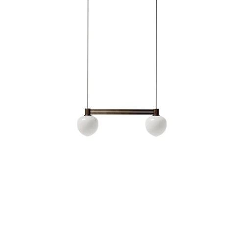 LYFA+MEMOIR PENDANT SIDE BY SIDE 120 II 2x max. 28W G9, rippvalgusti, pronks, opaalklaas