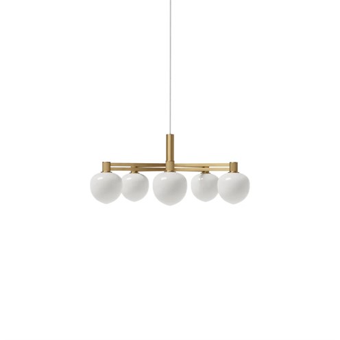 LYFA+MEMOIR CHANDELIER 120 V 5x max. 28W G9, rippvalgusti, messing, opaalklaas