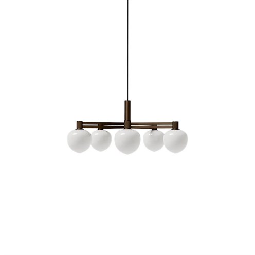LYFA+MEMOIR CHANDELIER 120 V 5x max. 28W G9, rippvalgusti, pronks, opaalklaas