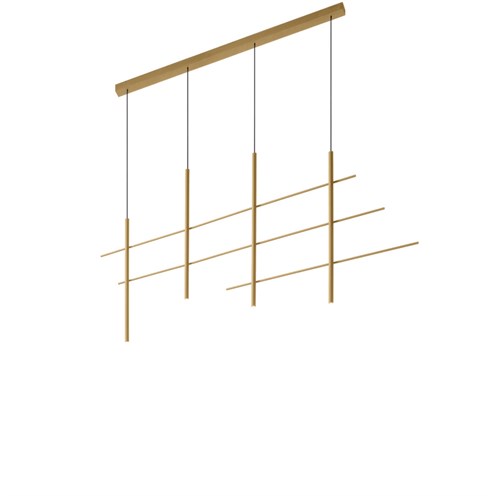 Wever & Ducré+NET 4.0 LED 27.3W 945lm 2700K CRI>90, hämardatav phase-cut, rippvalgusti, šampanja