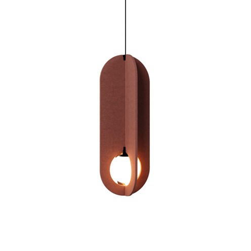 Wever & Ducré+SOLLI COCOON 1.0 LED 8.2W 265lm 2700K CRI>90, hämardatav phase-cut, rippvalgusti, oksiidpunane, opaalklaas