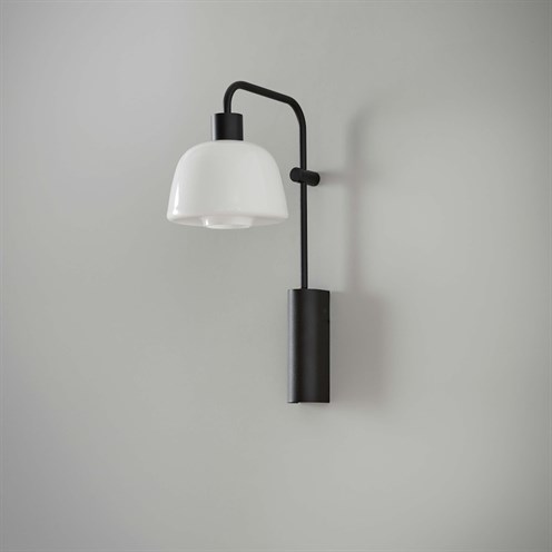 Bover+DREP A/04 LED 4W 2700K CRI>90, lülitiga, seinavalgusti, must/opaalklaas