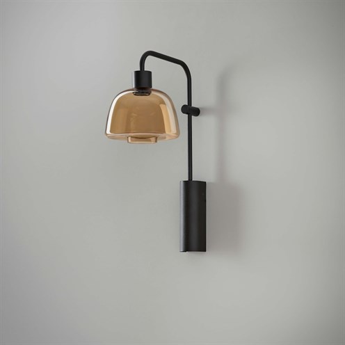 Bover+DREP A/04 LED 4W 2700K CRI>90, lülitiga, seinavalgusti, must/merevaigukollane