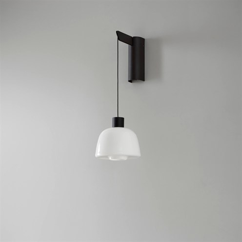 Bover+DREP A/01 LED 4W 2700K CRI>90, lülitiga, seinavalgusti, must/opaalklaas