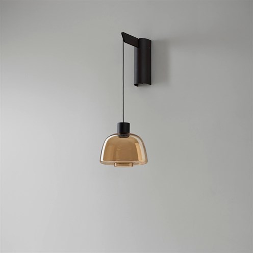 Bover+DREP A/01 LED 4W 2700K CRI>90, lülitiga, seinavalgusti, must/merevaigukollane