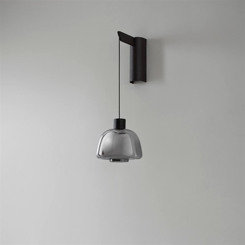 Bover+DREP A/01 LED 4W 2700K CRI>90, lülitiga, seinavalgusti, must/suitsune klaas