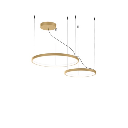 Wever & Ducré+KUJO 2.1 LED 34W 1940lm 2700K CRI>90, hämardatav phase-cut, rippvalgusti, šampanja
