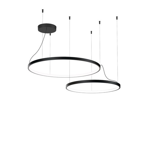 Wever & Ducré+KUJO 3.2 LED 47W 2720lm 2700K CRI>90, hämardatav phase-cut, rippvalgusti, matt must