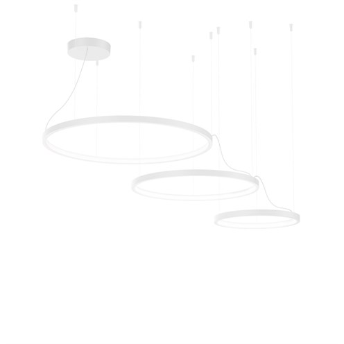 Wever & Ducré+KUJO 3.2.1 LED 60W 3490lm 2700K CRI>90, hämardatav phase-cut, rippvalgusti, matt valge