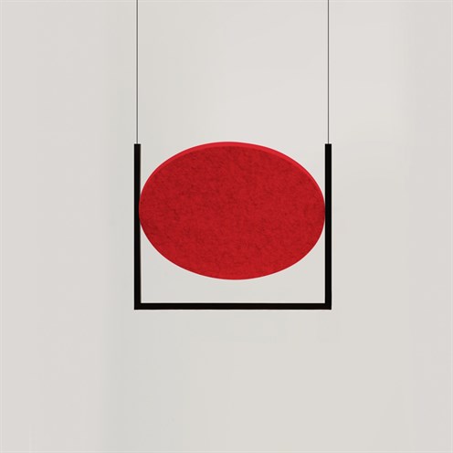 Nexia+Mobile 600 Acoustic LED 17W 583lm 2700K, hämardatav DALI, rippvalgusti, must/punane, heli summutav materjal