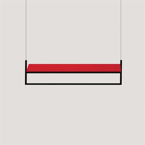 Nexia+Mobile 1200 Acoustic LED 34W 1665lm 2700K, hämardatav DALI, rippvalgusti, must/punane, heli summutav materjal