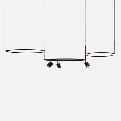 Nexia+Aros Triple LED 61W+22W 6830+1860lm 3000K, rippvalgusti, must