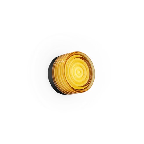 Wever & Ducré+HAJO 1.0 LED 8W 430lm 2700K CRI>90, hämardatav DALI, IP44, seinavalgusti, matt must, merevaigukollane klaas