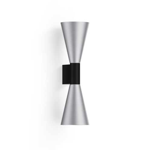 Wever & Ducré+ODREY WALL 2.5 2x max. 12W GU10, seinavalgusti, matt must/harjatud alumiinium