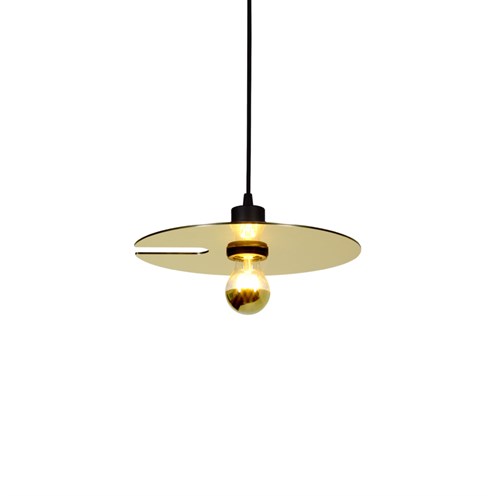 Wever & Ducré+MIRRO SUSPENDED 1.0 max. 15W E27, rippvalgusti, matt must/kuldne, riputi 2,5m