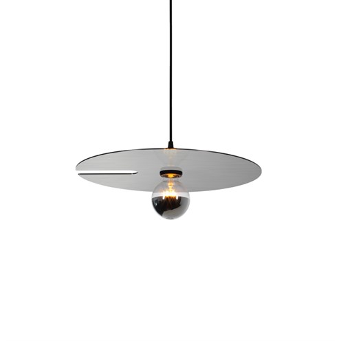 Wever & Ducré+MIRRO SUSPENDED 2.0 max. 15W E27, rippvalgusti, matt must/harjatud alumiinium, riputi 2,5m