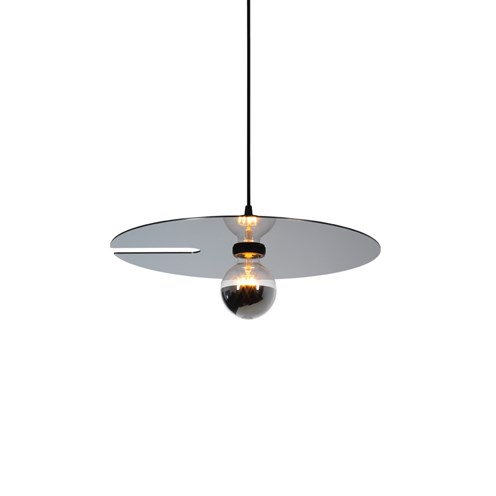 Wever & Ducré+MIRRO SUSPENDED 2.0 max. 15W E27, rippvalgusti, matt must/must kroom, riputi 2,5m