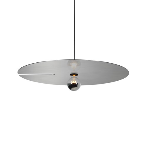 Wever & Ducré+MIRRO SUSPENDED 3.0 max. 15W E27, rippvalgusti, matt must/harjatud alumiinium, riputi 2,5m