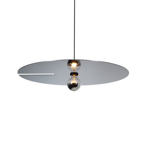 Wever & Ducré+MIRRO SUSPENDED 3.0 max. 15W E27, rippvalgusti, matt must/must kroom, riputi 2,5m