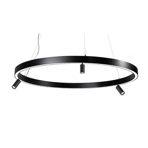 Ilti Luce+Zirkol Spot Ø150 LED 93W 6130lm 3000K CRI>90, hämardatav DALI, rippvalgusti, must