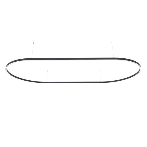 Ilti Luce+Zirkol Oval 3X1M LED 206W 11895lm 2700K CRI>90, hämardatav DALI, üles/alla valgusega rippvalgusti, must