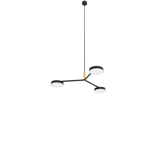 Robin+Rafaela Pendant Trio LED 35,4W 4560lm 2700K CRI>90, rippvalgusti, matt must/messing