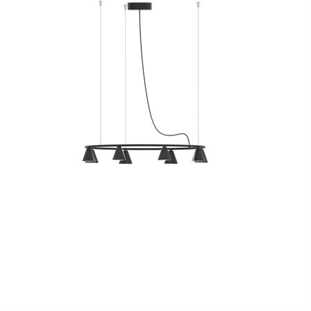 Robin+Rimini Chandelier Circular Fixed LED 8x8,5W 980lm 2700K CRI>90 45°, rippvalgusti, matt must