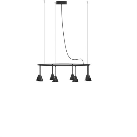 Robin+Rimini Chandelier Circular Dangle LED 8x8,5W 980lm 2700K CRI>90 45°, rippvalgusti, matt must