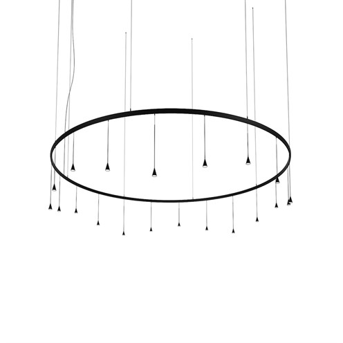 Bover+Skybell Circle S/20L/40 LED 72,5W 4860lm 2700K CRI>90 30°, hämardatav Push/0/1-10V/DALI, rippvalgusti, must