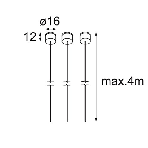 Modular+Geometry Ø672 riputuskomplekt, 4m, 3 trossi, valge