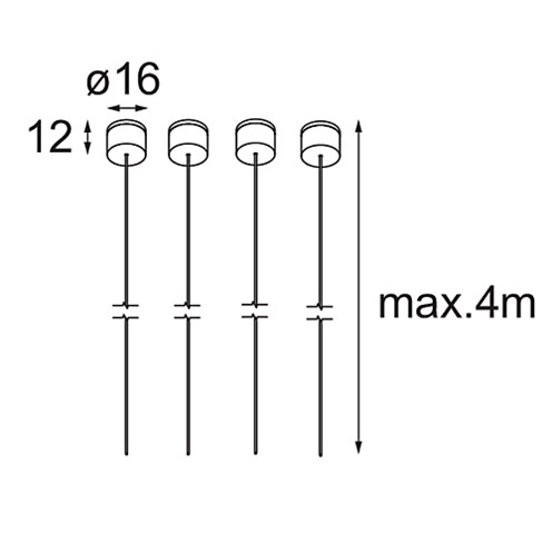 Modular+Geometry 672x672/672x1288 riputuskomplekt, 4m, 4 trossi, must