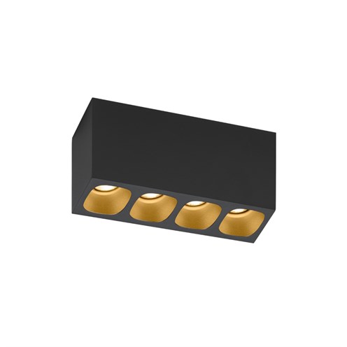 Wever & Ducré+PIRRO SPOT SURFACE 4.0 LED 19.3W 1520lm 3000K CRI>90 32°, hämardatav phase-cut, laevalgusti, matt must/kuldne