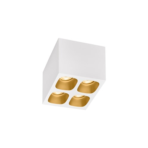 Wever & Ducré+PIRRO SPOT SURFACE 4.1 LED 19.3W 1520lm 3000K CRI>90 32°, hämardatav phase-cut, laevalgusti, matt valge/kuldne