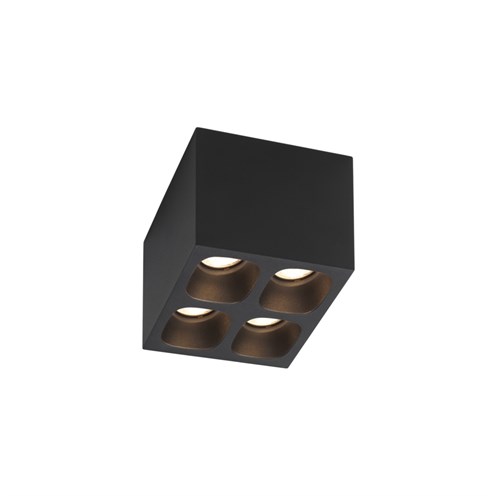 Wever & Ducré+PIRRO SPOT SURFACE 4.1 LED 19.3W 1340lm 3000K CRI>90 32°, hämardatav phase-cut, laevalgusti, matt must