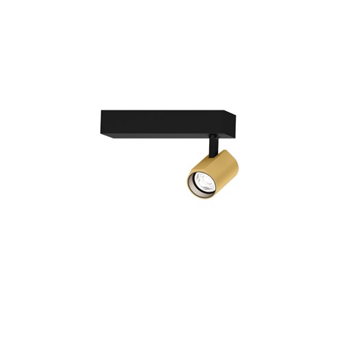 Wever & Ducré+CENO SURFACE 1.0 LED 7W 470lm 3000K CRI>90 35°, hämardatav phase-cut, laevalgusti, matt must/kuldne